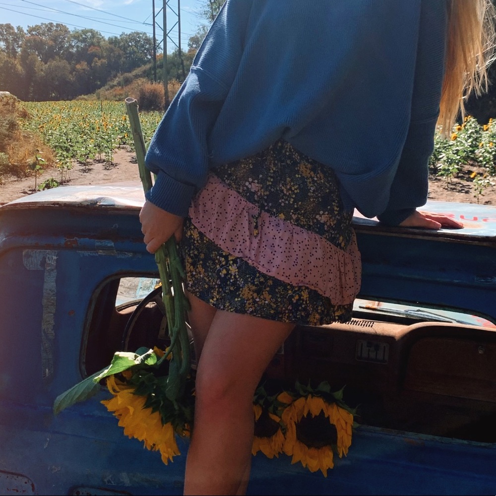 Urban Outfitters Flower Two Print Skirt